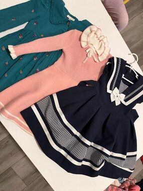 Navy Sailor Dress with White Trim